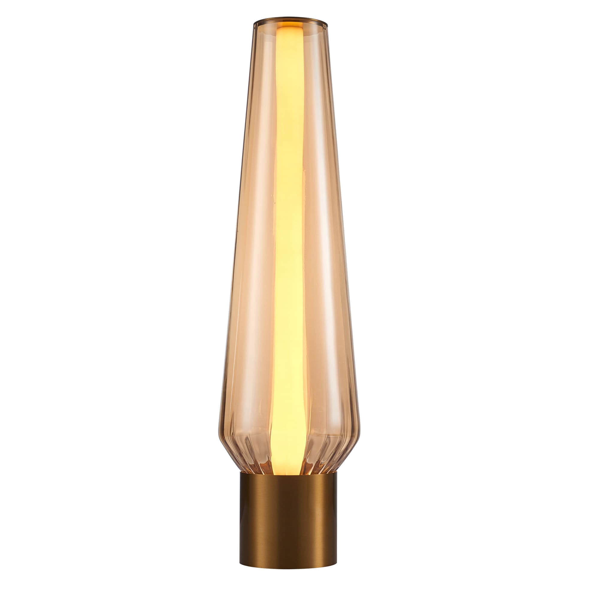 ABAJUR OBELISCO CONHAQUE E DOURADO 1xLED 10W — imagem 1 do catálogo Bella