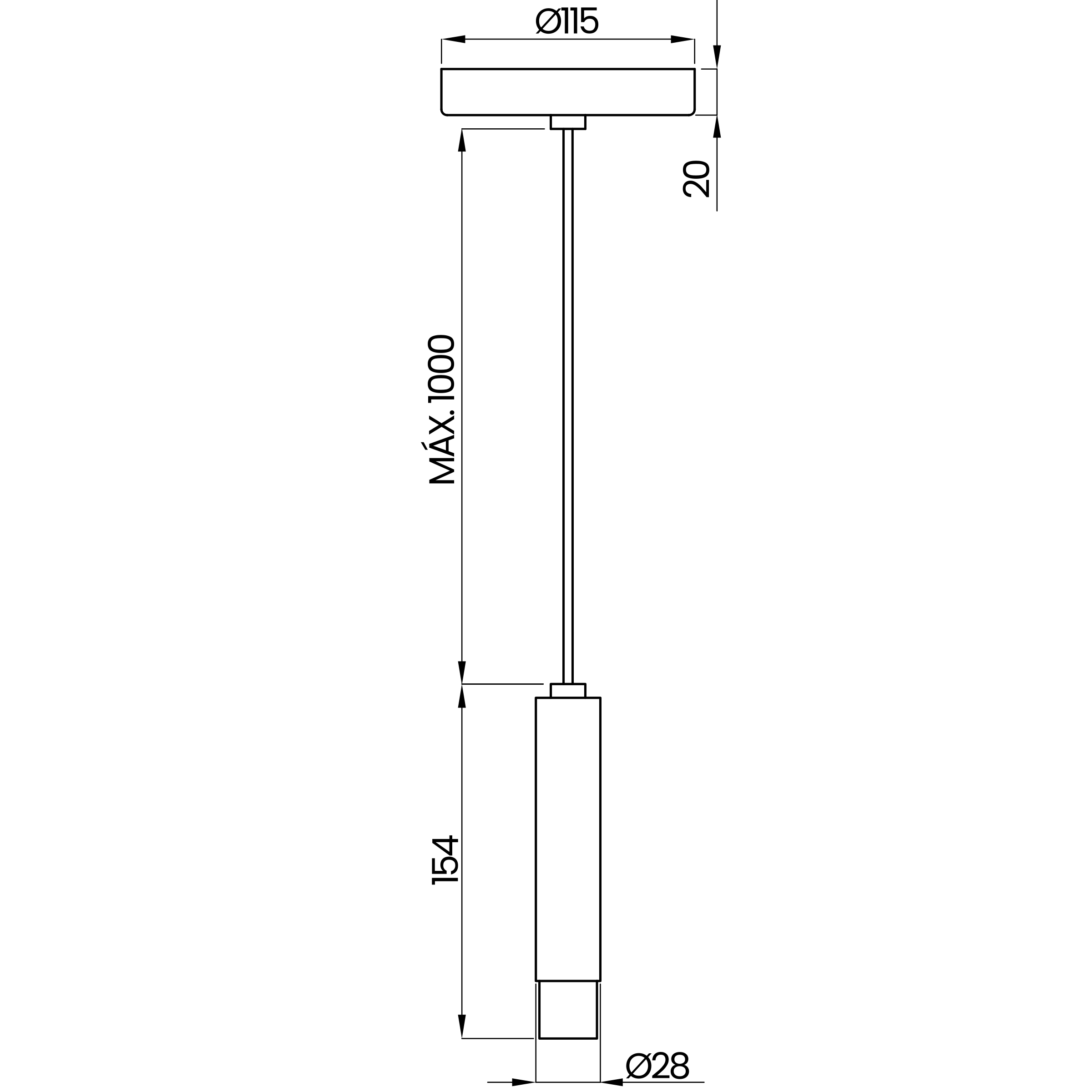 Desenho técnico cotado do pendente, da Usina Design