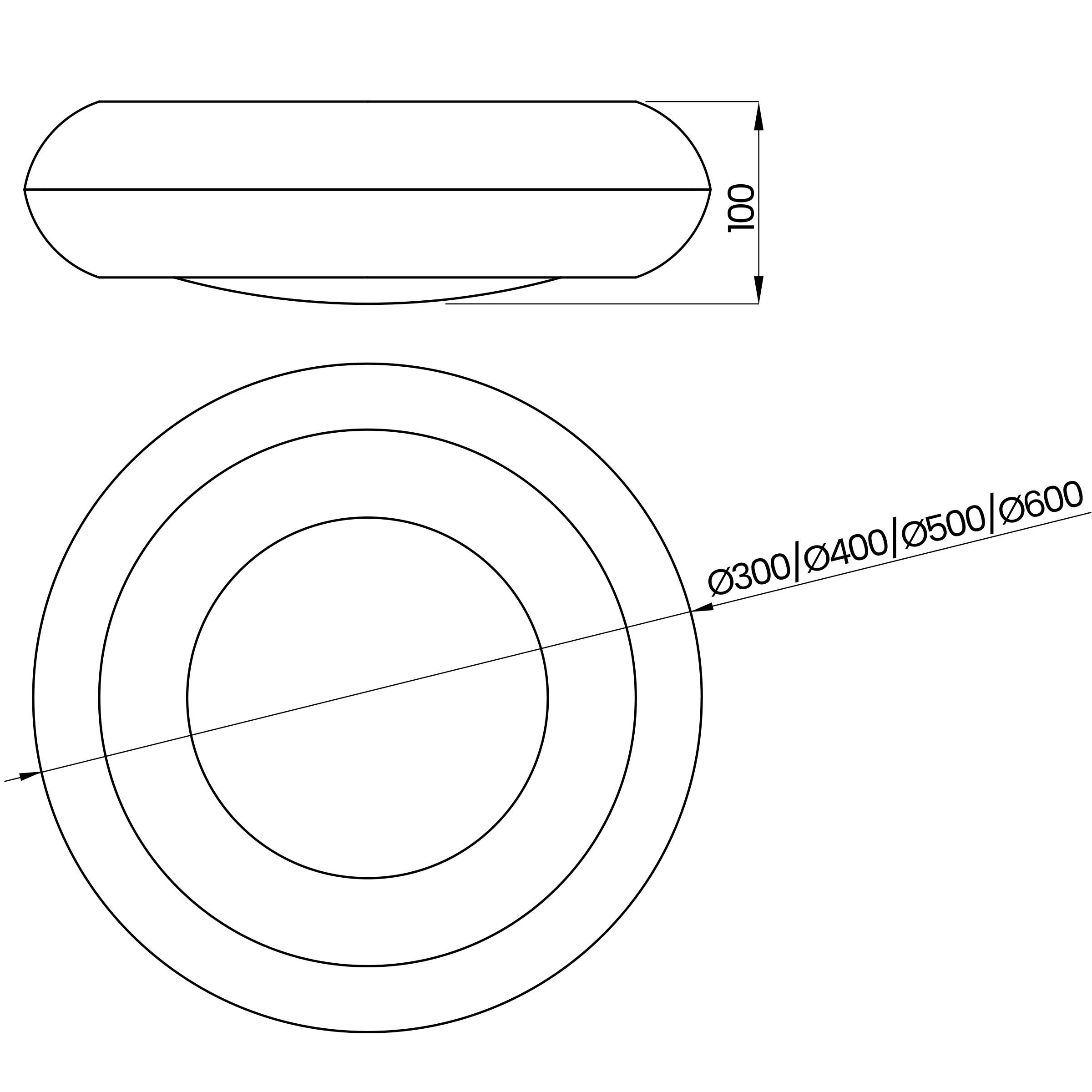 Desenho técnico cotado do plafon, da Usina Design